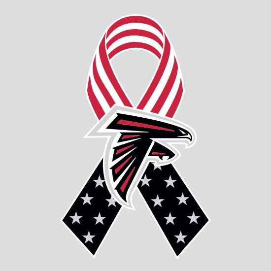 Atlanta Falcons Ribbon American Flag logo iron on paper